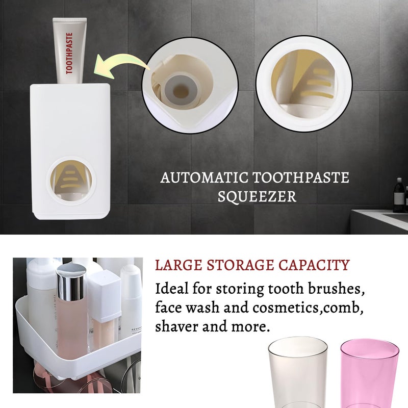 iBELL حامل فرشاة الأسنان iBELL للحمام - تصميم أبيض أنيق، مثالي لتخزين معجون الأسنان وفرشاة الأسنان - Image 5