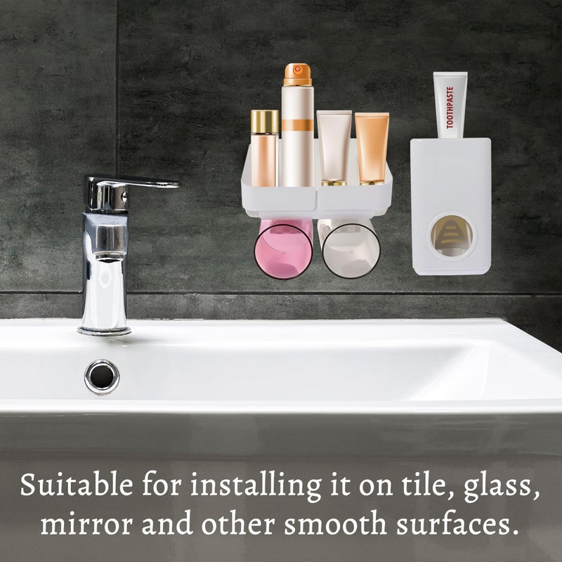 iBELL حامل فرشاة الأسنان iBELL للحمام - تصميم أبيض أنيق، مثالي لتخزين معجون الأسنان وفرشاة الأسنان - Image 4