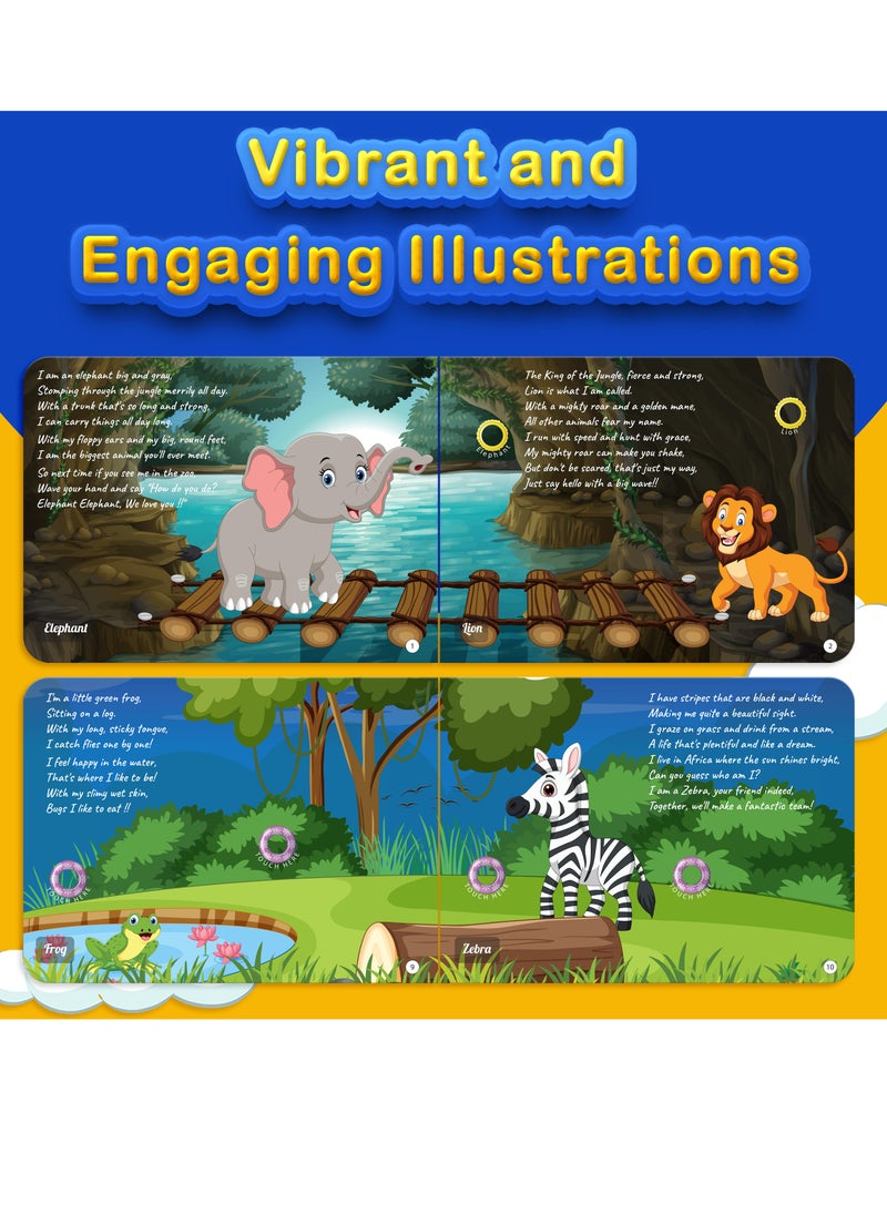 Kiddale Wild Animal Rhymes Musical Sound Book for 1+ year old|Interactive Touch n Play Sound Book|Learning & Education|Perfect Gift for 1-3 years old|Sing Along Books  - Image 3