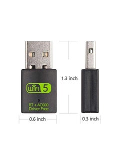 ULHYC USB WiFi Bluetooth Adapter, 600Mbps Dual Band 2.4/5Ghz Wireless Network External Receiver, Mini WiFi Dongle for PC/Laptop/Desktop  - Image 3