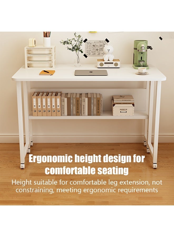 ميشيدا مكتب كمبيوتر منزلي مكتبي، مكتب مطوي بحصة تخزين متكاملة، مع عجلات لسهولة النقل لمحطة عمل الكمبيوتر - Image 5