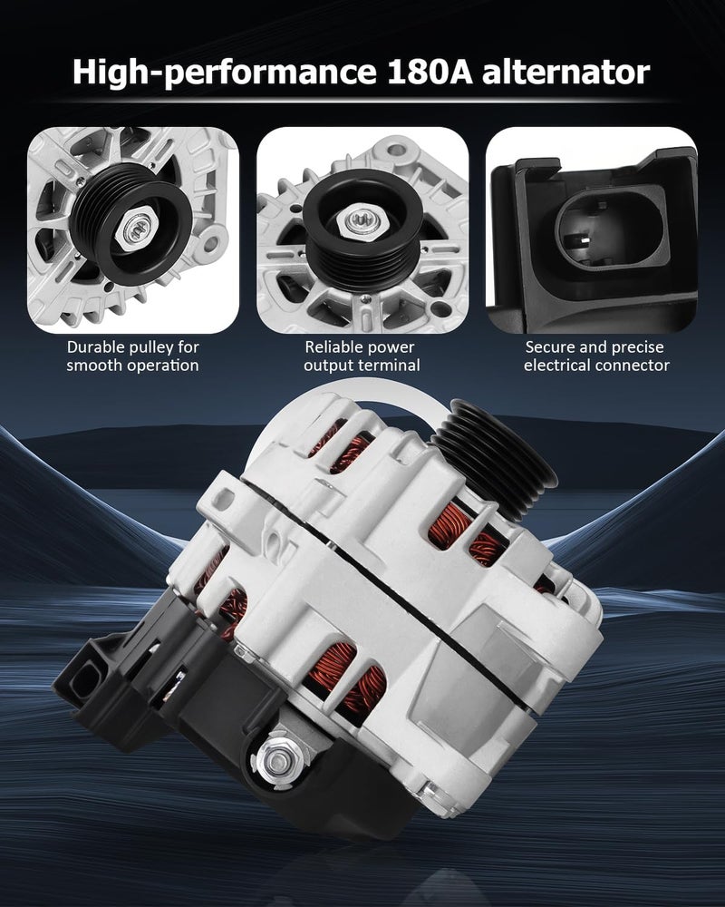 Bestview مولد كهربائي 180 أمبير متوافق مع هيونداي باليسايد 2020-2023 3.8 لتر؛ كيا تيليورايد 2020-2022 3.8 لتر - بديل لرقم OEM GM# 37300-3L060 2722099 - Image 5
