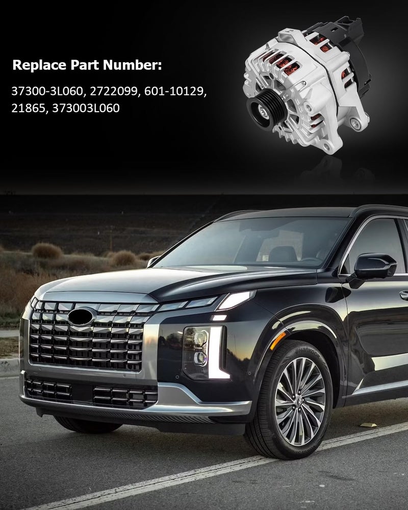 Bestview مولد كهربائي 180 أمبير متوافق مع هيونداي باليسايد 2020-2023 3.8 لتر؛ كيا تيليورايد 2020-2022 3.8 لتر - بديل لرقم OEM GM# 37300-3L060 2722099 - Image 3