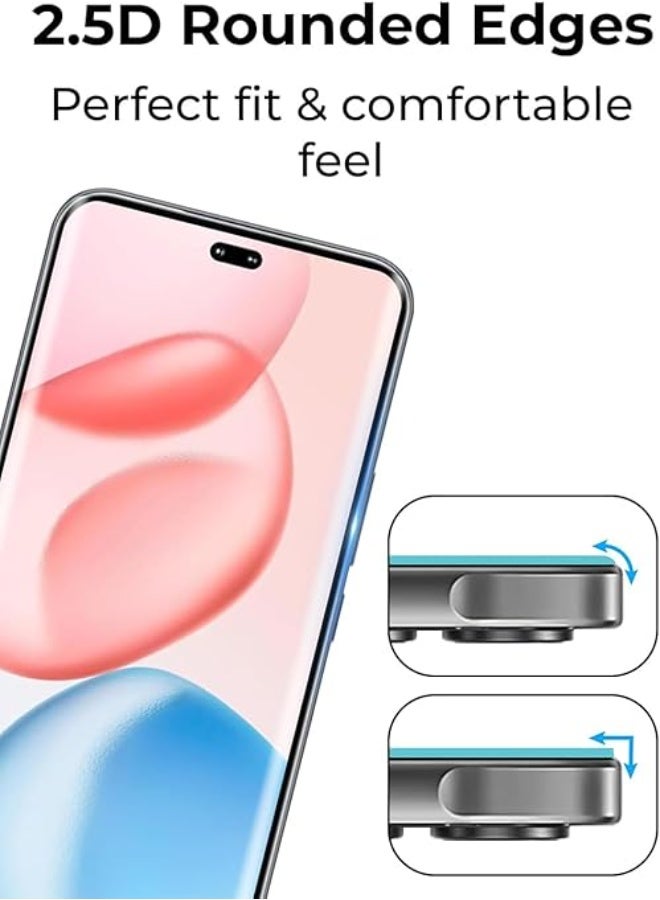 glassology حماية شاشة زجاجية مقساة 9H لهونر 400 برو، وضوح عالي، مقاومة للبقع، تغطية من الحافة إلى الحافة - Image 4