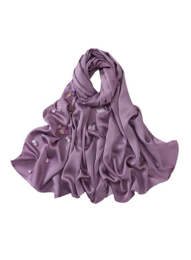 Nariele New Chinese Lotus Satin Chiffon Handmade Flower Headscarf - Image 1