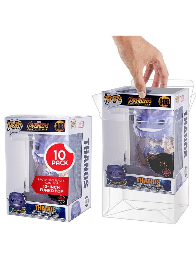 EVORETRO Pop Protector 10 inch for Funko Pop 10 inch Figures - 10 Pack - 0.35 mm Clear Thick PET Plastic Box Case Protector, Anti-Scratch, Stackable Display Case, Will Last for Years to Come - Image 1