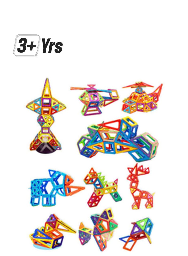 Magnetic Educational Building Blocks Set with 191 Pieces for Ages 3 and Up  - Image 1