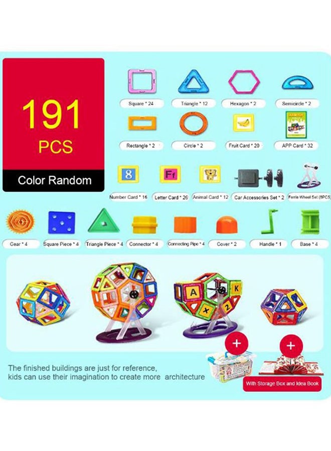 Magnetic Educational Building Blocks Set with 191 Pieces for Ages 3 and Up  - Image 4
