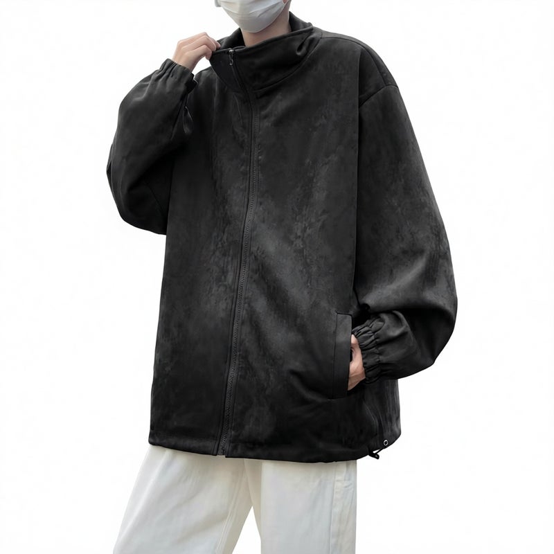 Men's Suede Jacket Casual Vintage Retro Outerwear - Image 2