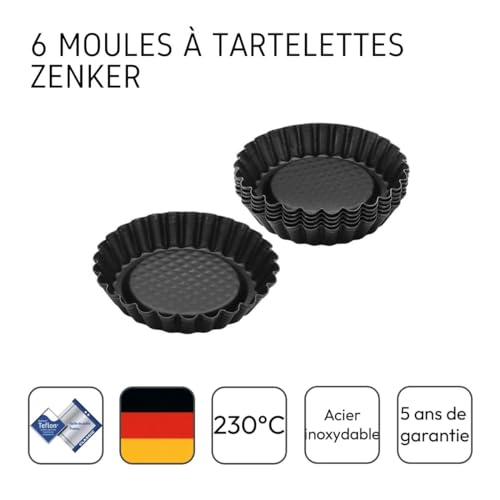 Zenker Non-Stick Carbon Steel Mini Tart Pans, 4-Inch Diameter, Set of 6 - Image 4