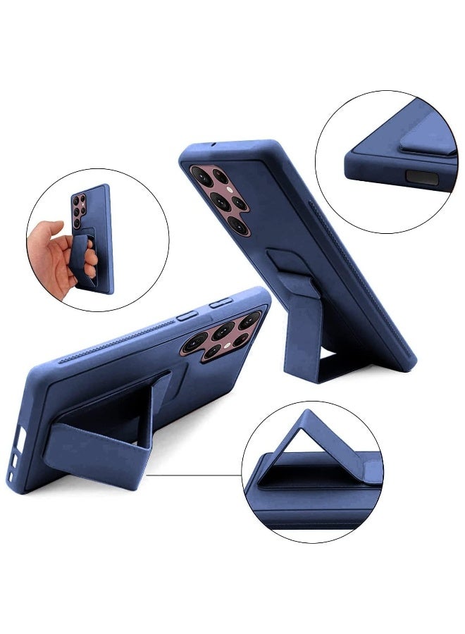 DUSALA Case for Samsung Galaxy S25 Ultra Back Stand Case Magnetic Car Holder Soft Silicone Horizontal & Vertical Kickstand Cover Wrist Strap for Galaxy S25 Ultra - Image 5