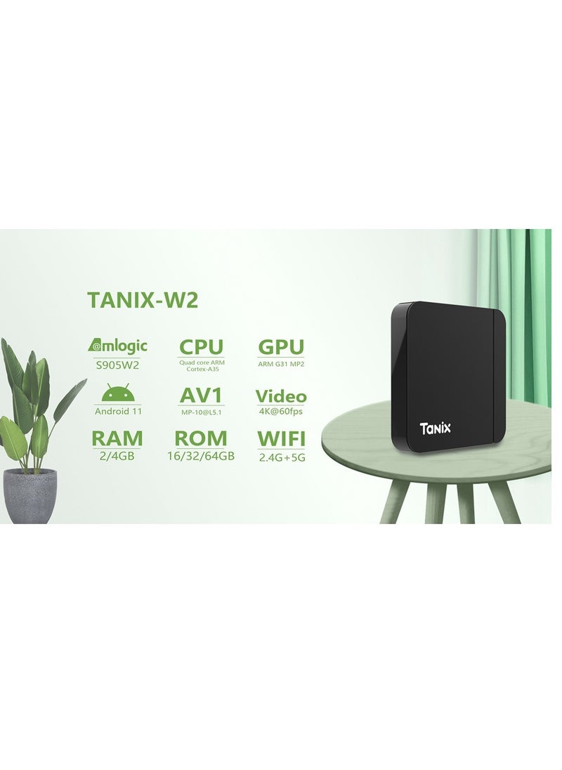 Tanix - Quad Core Android TV Box with 2GB RAM and 16GB ROM - Lot 2G DDR3/16GB eMMC/Yes/100M/HDMI-Compatible 2.1/Android 11 - Image 1