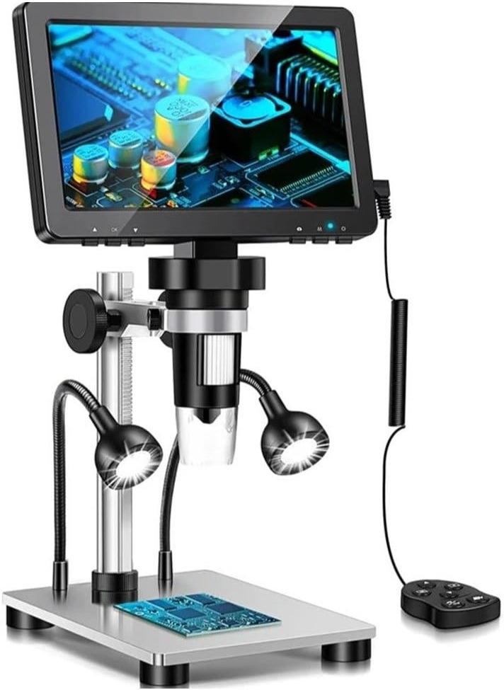 شو وو - طقم مجهر 7 بوصة ميكروسكوب LCD 1200X ميكروسكوب رقمي كاميرا 1080P HD نطاق لحام أداة إصلاح مكبر عملة مع 10 محولات عدسة المجهر الضوئي LED - Image 1
