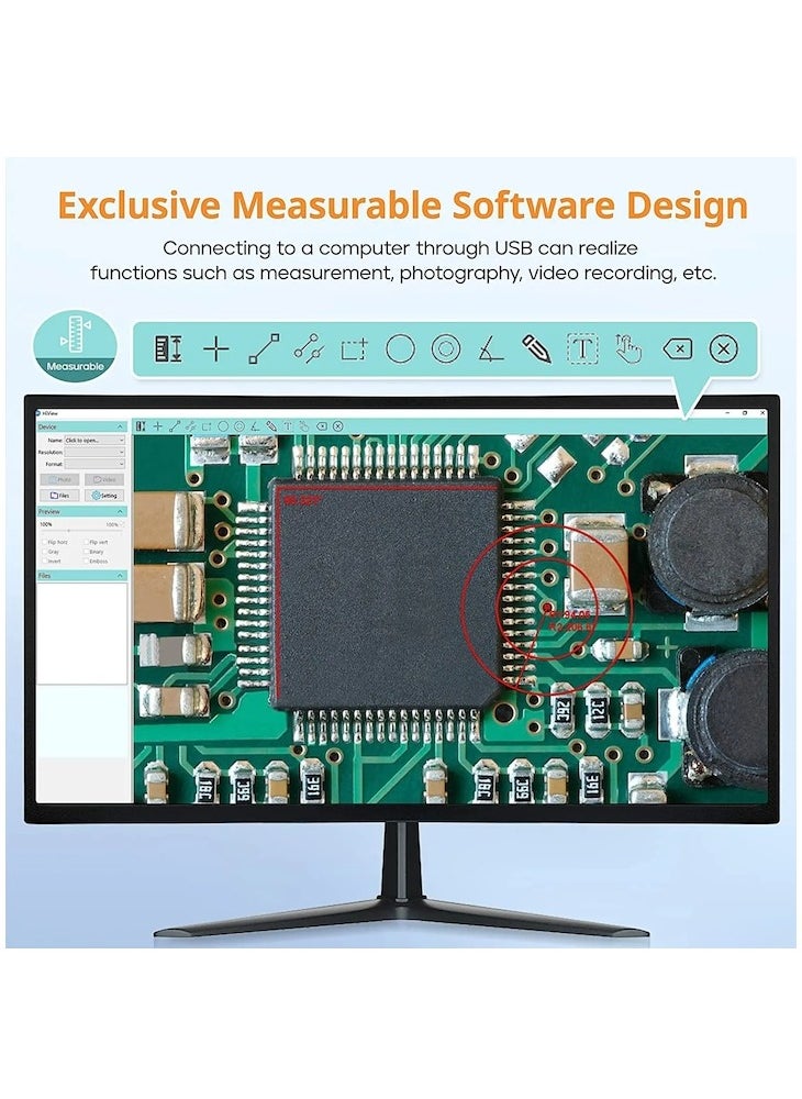 شو وو - طقم مجهر 7 بوصة ميكروسكوب LCD 1200X ميكروسكوب رقمي كاميرا 1080P HD نطاق لحام أداة إصلاح مكبر عملة مع 10 محولات عدسة المجهر الضوئي LED - Image 1