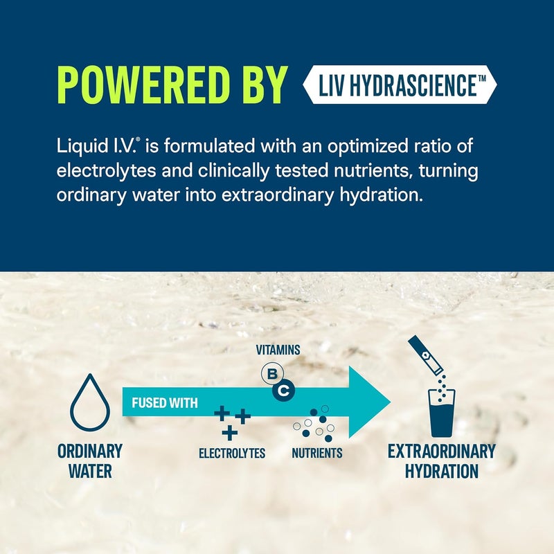 Liquid IV سائل IV مضاعف الترطيب طاقة يوزو أناناس مسحوق مشروب إلكتروليت 1 عبوة 14 حصة - Image 4