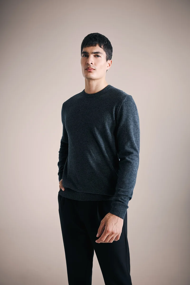 Defacto Wool Cashmere Standard Fit Crew Neck Pullover