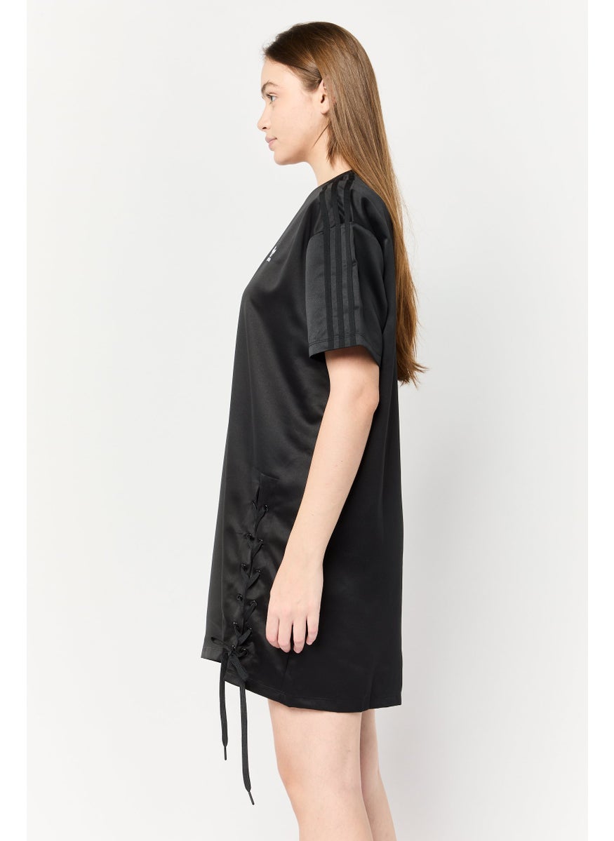 adidas Originals Women Sportswear Fit Short Sleeve Outdoor Mini Dress, Black  - Image 4