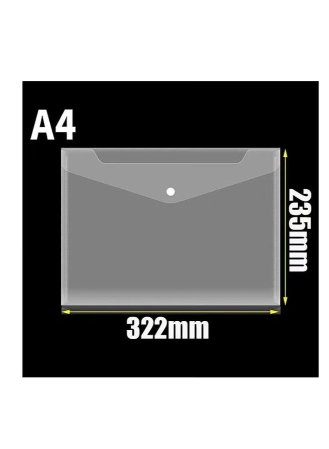 Plastic Polyethylene Envelopes 10 Pack Clear A4 Folders Waterproof Transparent Document Bags File Organizer Bags for Documents Stationery Tools Organizing School and Office Supplies - Image 3