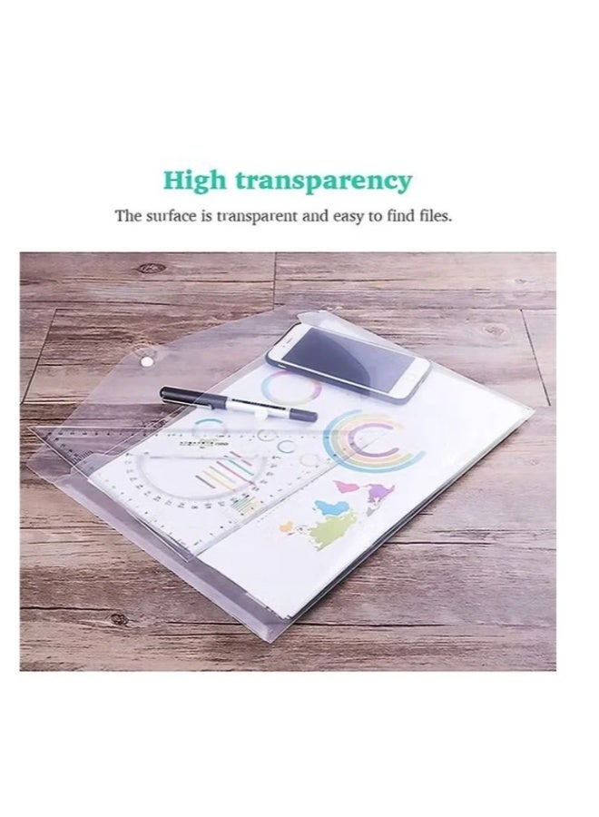 Plastic Polyethylene Envelopes 10 Pack Clear A4 Folders Waterproof Transparent Document Bags File Organizer Bags for Documents Stationery Tools Organizing School and Office Supplies - Image 2