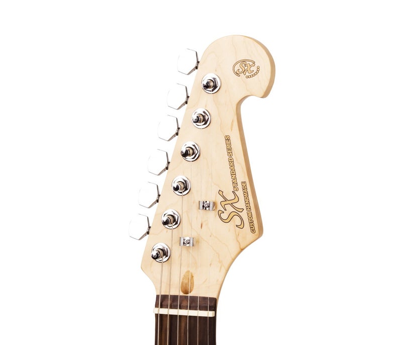 SX Guitar ED1 Vintage Style Electric with Bag - Black - Image 4