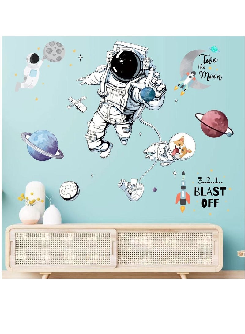 Bluejw Outer Space Astronauts Wall Stickers Perfect For Kids' Bedrooms And Nurseries - Image 5