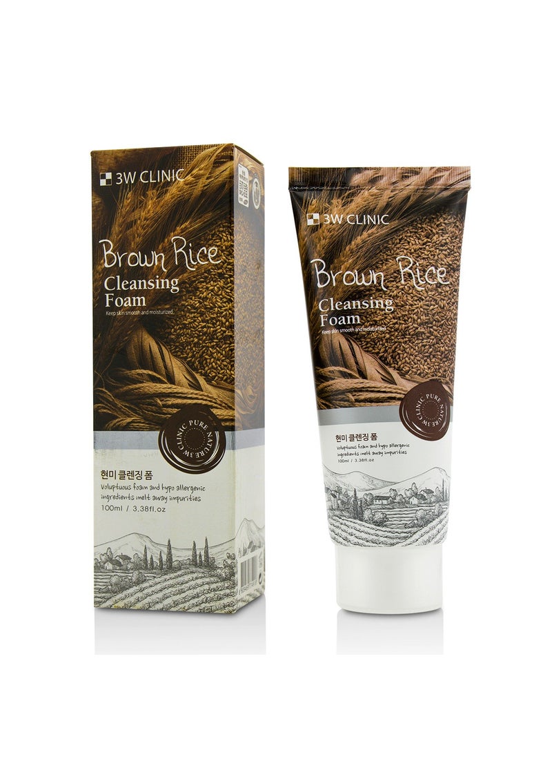 3W CLINIC - 3W Clinic Cleansing Foam Brown Rice 100 ml338 Ounce - Image 1