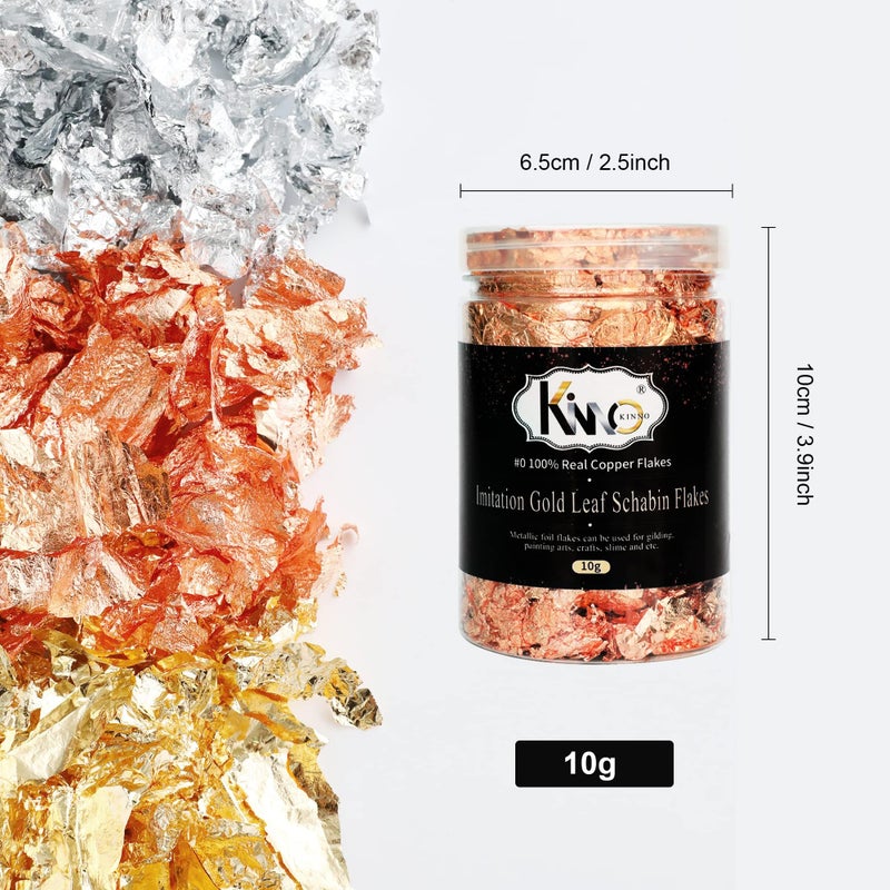 kinno Gold Leaf Flakes Kit, 30g Gold Foil Gilding Flakes for Resin Jewelry Making,Painting Arts, Crafts, Nail Art,Craft - Image 4