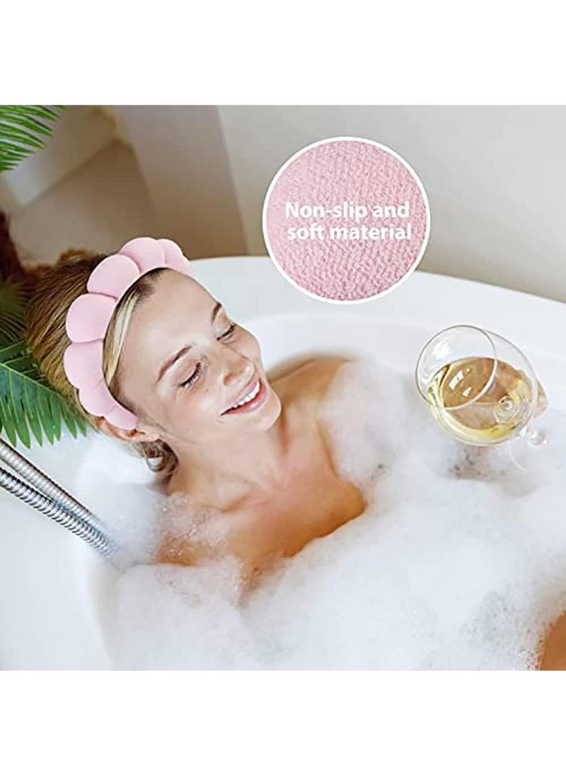 Sweet seven Sponge & Terry Towel Cloth Fabric Head Band for Skincare Mimi and Co Spa Headbands for Women Headbands for Washing Face Shower Hair Accessories Soft & Absorbent Materials Hair Accessories(Pink)  - Image 5