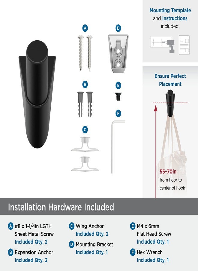 أميروك خطاف حائط ديكوري أحادي الشوكة من Amerock HBX37011MB | خطاف أسود مطفي للمعاطف والقبعات وحقائب الظهر والحقائب | خطافات للحمام وغرفة النوم والخزانة والمدخل وغرفة الغسيل والمكتب - Image 5