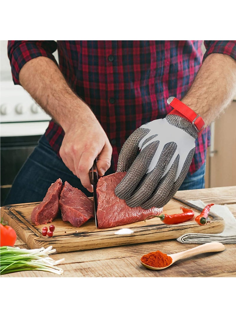 Stainless Steel Wire Metal Mesh Cut Resistant Gloves for Butchering, Slicing, Chopping, and Peeling - Ultimate Safety Work Gloves for Food Preparation. - Image 5
