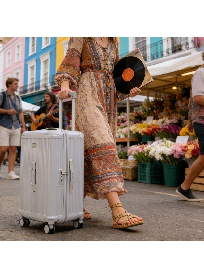 LIGHTGO 7672 22"+30" 2Pcs set luggage ,Beige color suitcase ,PC Suitcase ,Trunk case check in luggage ,with TSA travel case ,YKK zipper - Image 3