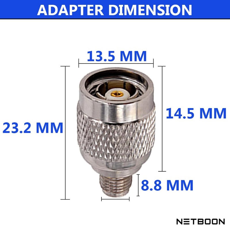 NETBOON RP TNC Male to SMA Female RF Coax Adapter | SMA Female to RP TNC Male Converter| RF Coupler - Image 2