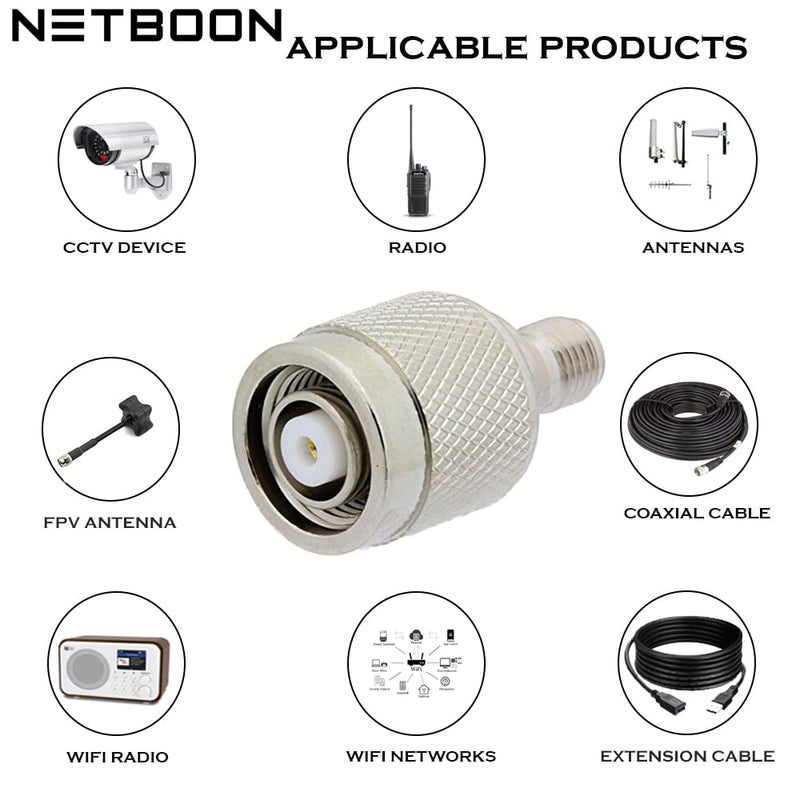 NETBOON RP TNC Male to SMA Female RF Coax Adapter | SMA Female to RP TNC Male Converter| RF Coupler - Image 5