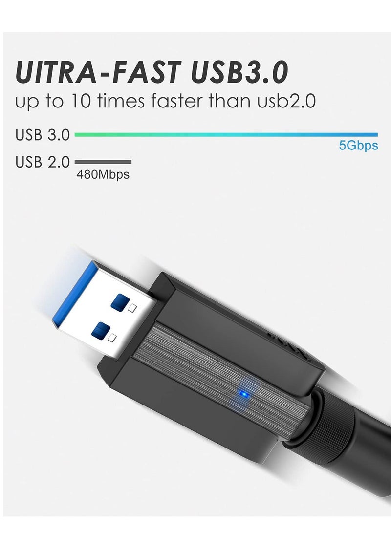 Wireless USB WiFi Adapter for PC, 1300Mbps Dual Band WiFi Dongle 2.4G/5G with USB 3.0, Wireless Network Adapter for Windows 11/10/8/7 and Mac OS X - Image 4