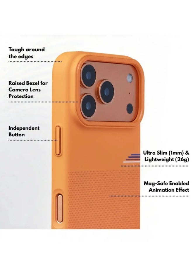 RMO IC SENSOR Case For iPhone 17 Pro Case with Raised Camera Bezel, MagSafe Compatible, Ultra Slim Lightweight 17 Pro Max Cover, Compatible with Wireless Charging Orange | WIDGETS MATRIX - Image 2