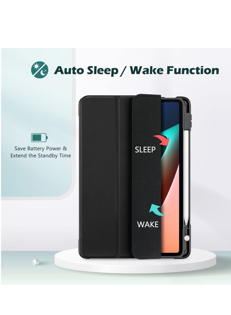 Procases Case For Xiaomi Pad 5 5 Pro 11 Inch 2021 Protective Slim Folio Smart Cover Transparent Hard Shell Back Case With Stylus Holder For Xiaomi Mi Pad 5 Mi Pad 5 Pro 11.0 Inch 2021 Release Black - Image 4