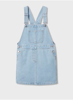 Kids Light Wash Pinafore Denim Dress