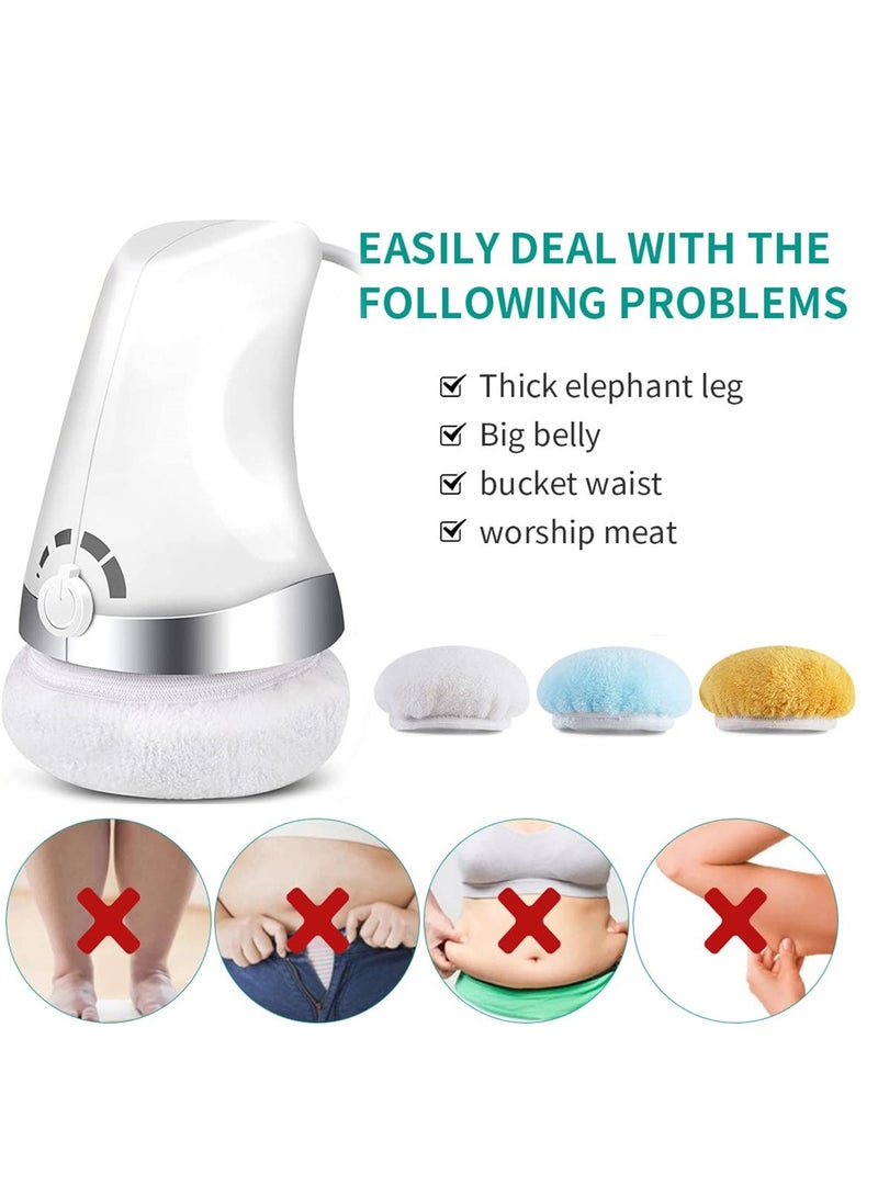 Electric Body Sculpting Massager, Handheld Cellulite Remover for Belly, Waist, Arms and Legs with 3 Soft Cloth Pads - Image 2