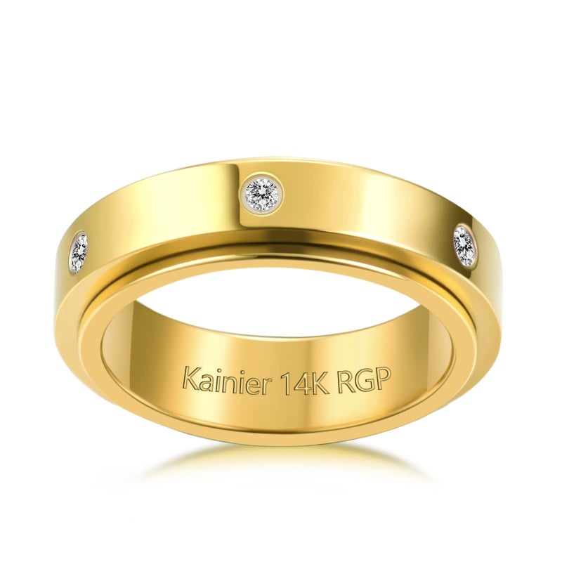 Kainier Anxiety Rings for Women Men Relieving Anxiety Lucky Rings Comfort Fit Size 5 to 10 - Image 1