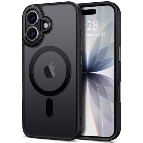 Hython Case for iPhone 17 Case Magnetic Translucent Matte Phone Cases 6.3" [Compatible with MagSafe] Thin Slim Fit Shockproof Bumper Hard Protective Cover for Women Men Girls, Frosted Black - Image 1
