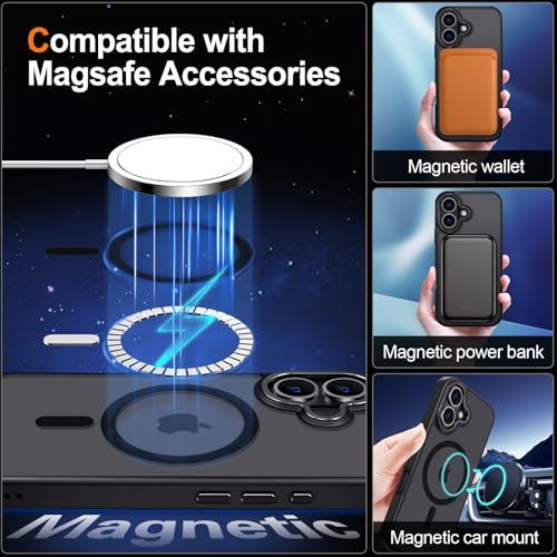 Hython Case for iPhone 17 Case Magnetic Translucent Matte Phone Cases 6.3" [Compatible with MagSafe] Thin Slim Fit Shockproof Bumper Hard Protective Cover for Women Men Girls, Frosted Black - Image 3
