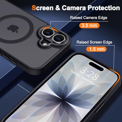 Hython Case for iPhone 17 Case Magnetic Translucent Matte Phone Cases 6.3" [Compatible with MagSafe] Thin Slim Fit Shockproof Bumper Hard Protective Cover for Women Men Girls, Frosted Black - Image 4