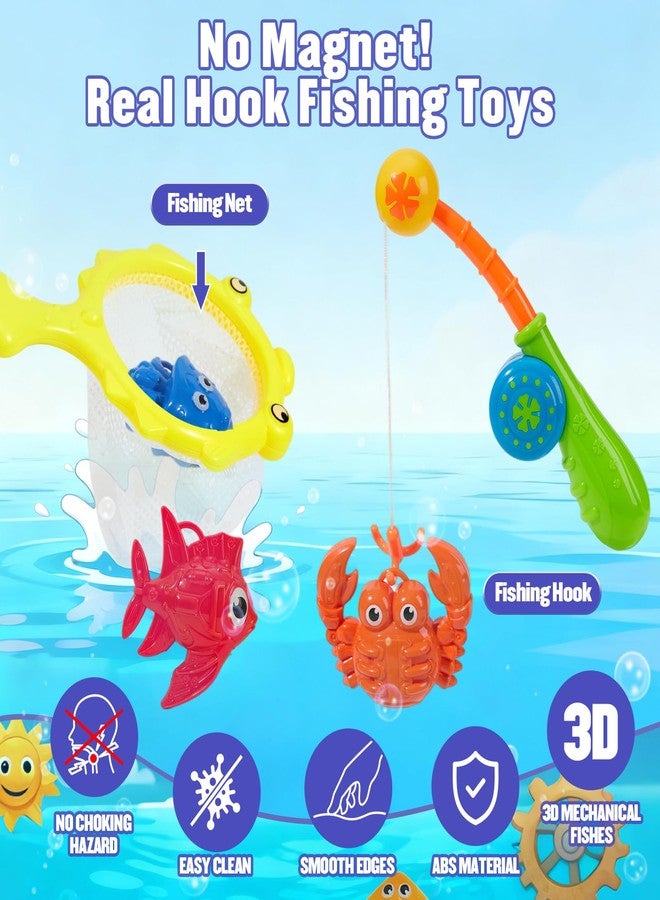 AMCHSURI Toddler Bath Toys for Kids 1-3 3-5, Mold Free Bath Toys Toddlers 2-4, Pool Water Table Toys | Safe Fishing Toys Game Set, Pole Rod Net Tub Toys, Outdoor Water Toys, Birthday Gifts for Ages 1 2 3 4 5 8 - Image 3
