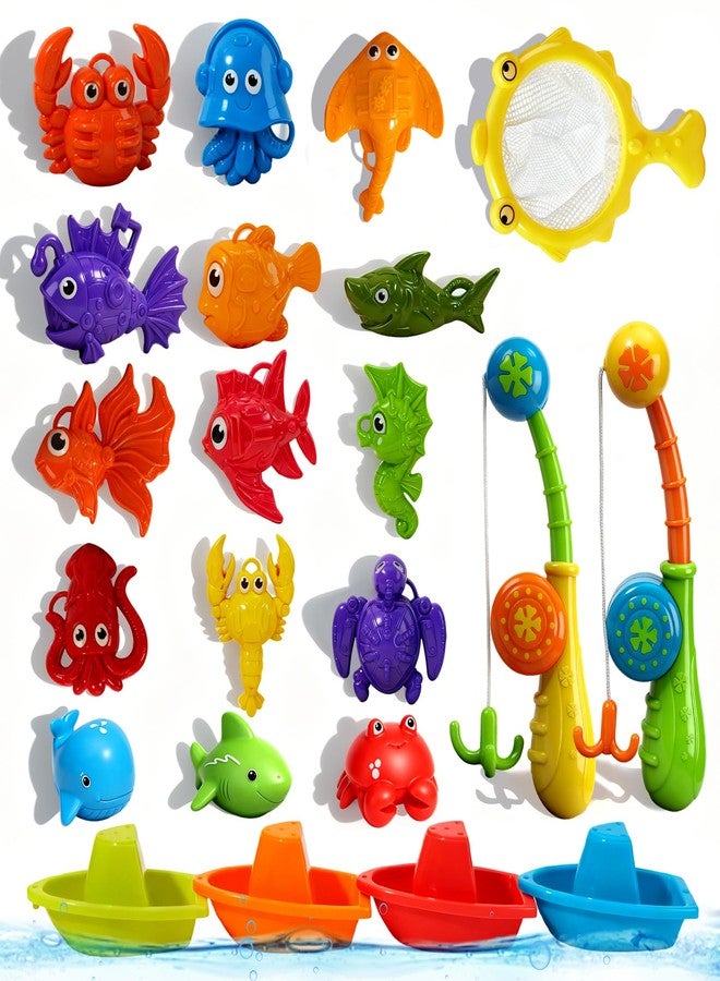 AMCHSURI Toddler Bath Toys for Kids 1-3 3-5, Mold Free Bath Toys Toddlers 2-4, Pool Water Table Toys | Safe Fishing Toys Game Set, Pole Rod Net Tub Toys, Outdoor Water Toys, Birthday Gifts for Ages 1 2 3 4 5 8 - Image 1