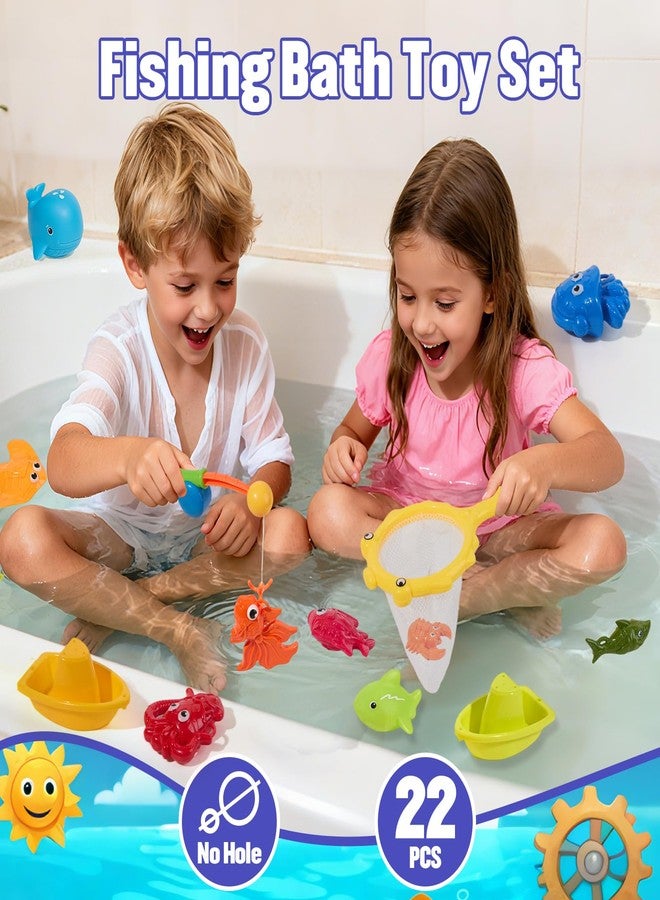 AMCHSURI Toddler Bath Toys for Kids 1-3 3-5, Mold Free Bath Toys Toddlers 2-4, Pool Water Table Toys | Safe Fishing Toys Game Set, Pole Rod Net Tub Toys, Outdoor Water Toys, Birthday Gifts for Ages 1 2 3 4 5 8 - Image 2