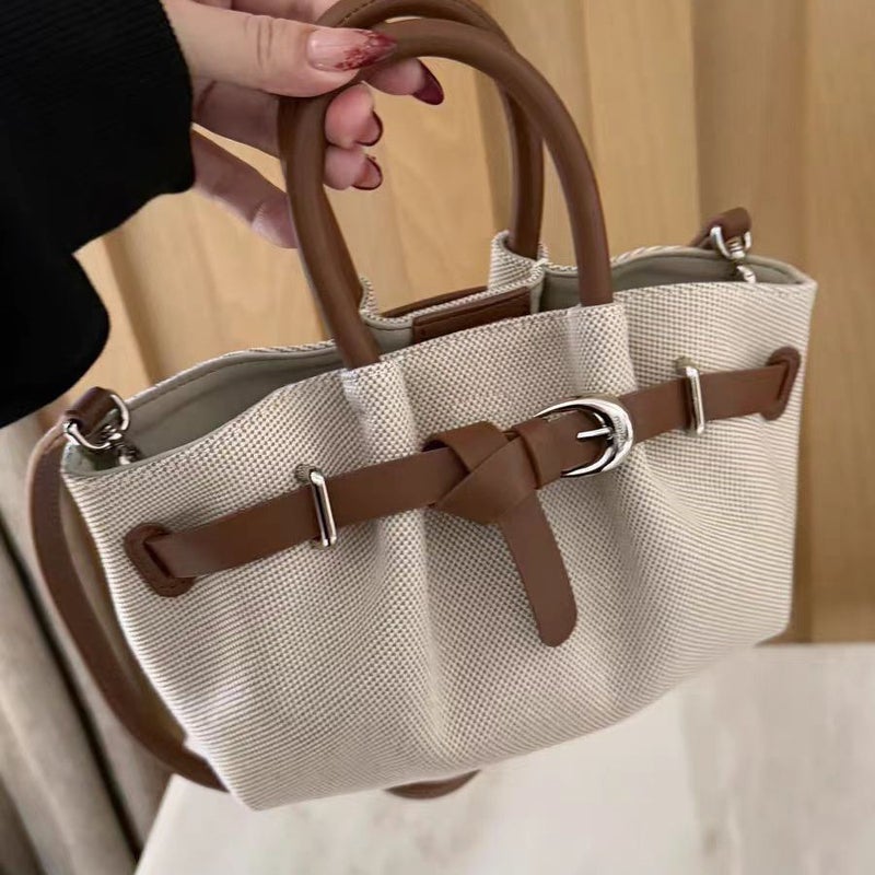 Women's Mocha Brown PU Tote Bag, Street Style Casual Handbag - Image 3