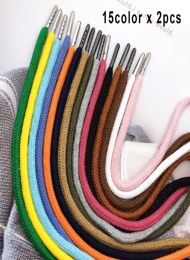 Markeny 30Pieces Replacement Drawstrings Drawcords 8 Pieces Cord Locks for Pants Sweatpants Hoodies Jackets Shorts, with 3 Pieces Drawstring Threader Tool 53" Long(15 Color) - Image 4