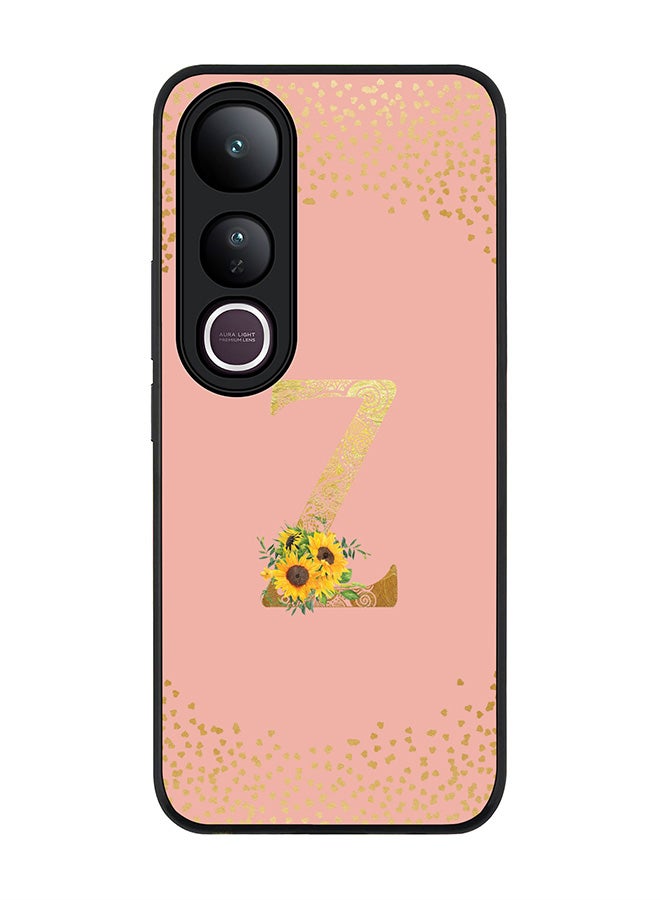 Stylizedd For vivo V50 Lite Case,Slim fit Camera Protection, Shockproof Thin Phone cover  - Custom Floral Monogram - Z  (Rose Pink )