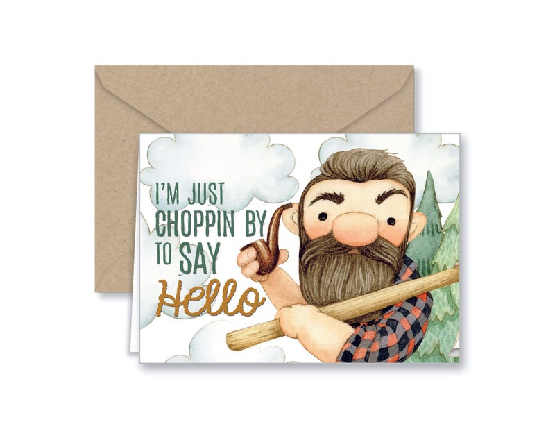 Paper Frenzy Lumberjack Thank You and General Note Cards and Kraft Envelopes - 25 pack - Image 3