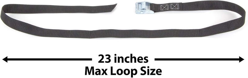 PowerTye 1in x 4ft Cam Buckle Lashing Strap - Black 2-Pack - Image 2